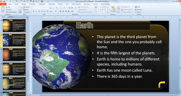 Animated Solar System PowerPoint Template for Science &amp; Astronomy 