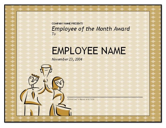 Employee Of The Month Certificate