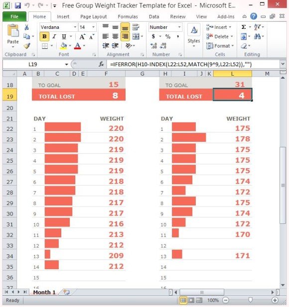 How To Create A Weight Loss Tracker In Excel