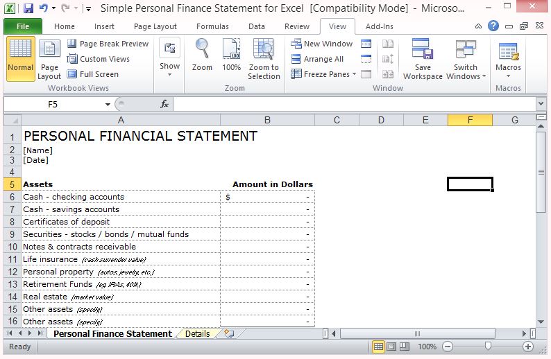 3 Financial Statements Excel Template