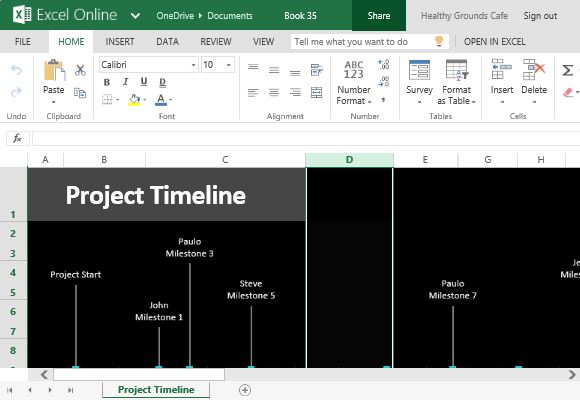 How do you create a timeline in Excel?
