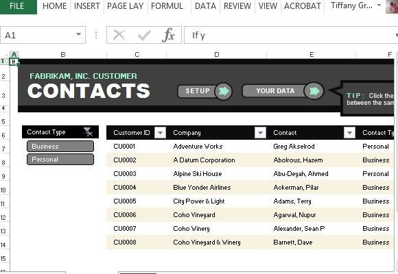 Customer Contact List Template