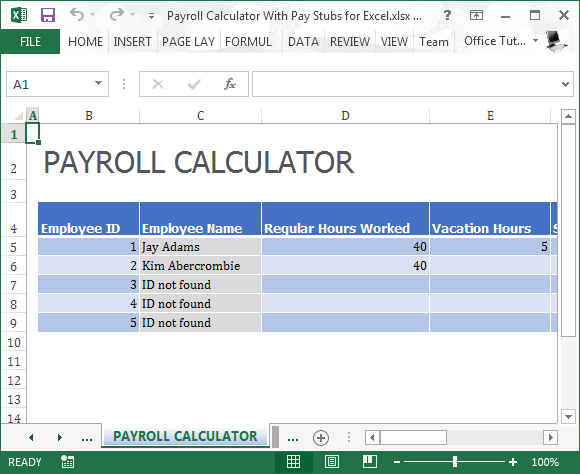 Free Payroll Template Excel