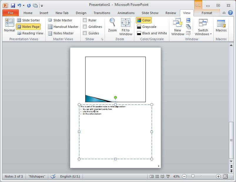 how to view speaker notes in powerpoint presentation