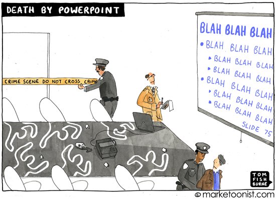 Death by PowerPoint cartoon illustration
