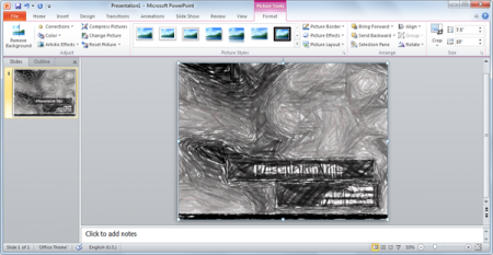 How to apply artistic effects in PowerPoint 2010 grayscale