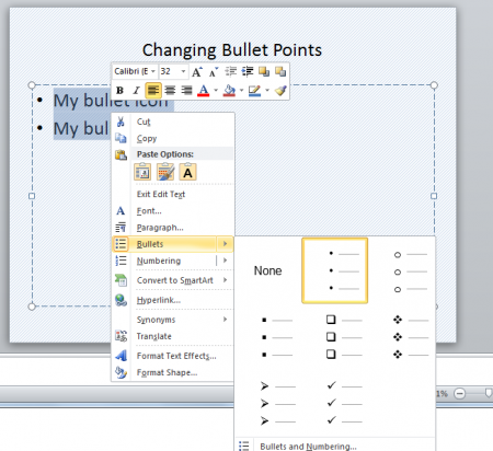 How to change bullet icons in PowerPoint bullet lists