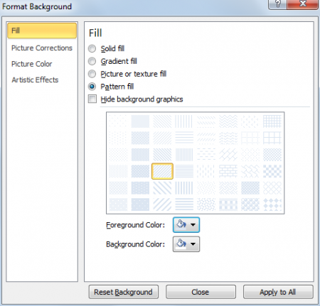 Format Background options in PowerPoint