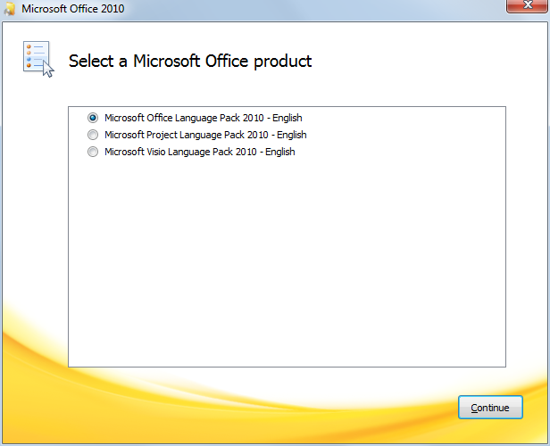 Installing Microsoft Office Language Pack 2010