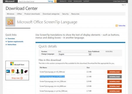 If you need to change the program language in Office 2010 then it is easy to achieve. First you'd need to locate the language pack and install it from the Microsoft website.