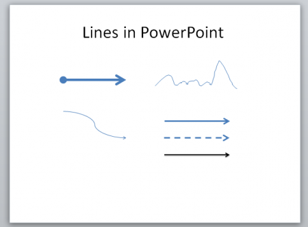 Drawing lines in PowerPoint