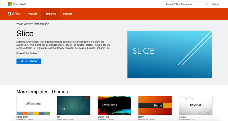 Slice Design from Microsoft Office Templates