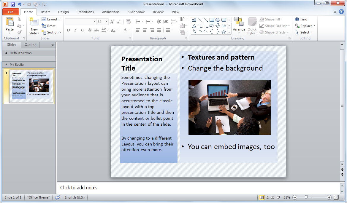 Format Background options in PowerPoint