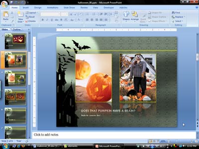 Digital Scrapbook template for PowerPoint presentations