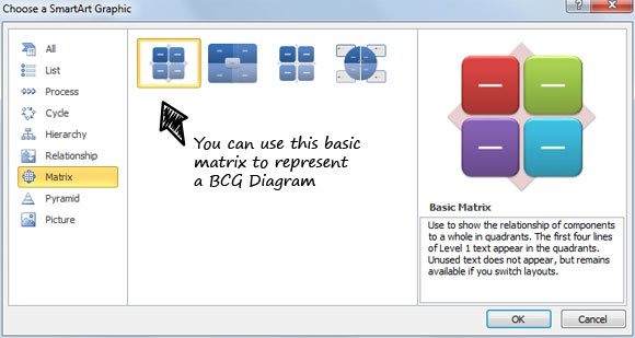BCG Matrix Diagram design for PowerPoint