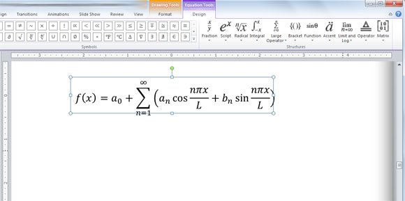 Example of Equation in PowerPoint