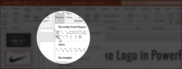Freeform PowerPoint shape logo creation