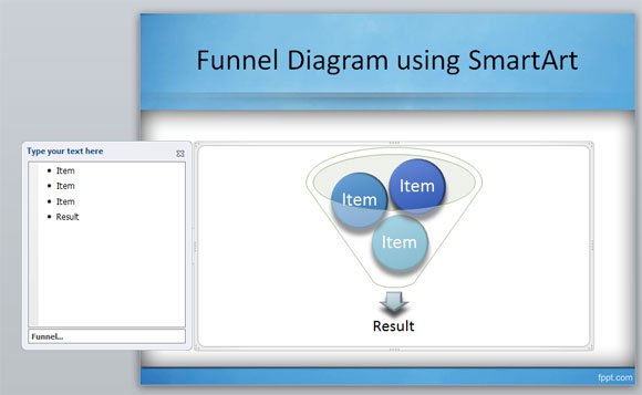 funnel diagram PowerPoint 2010 using SmartArt