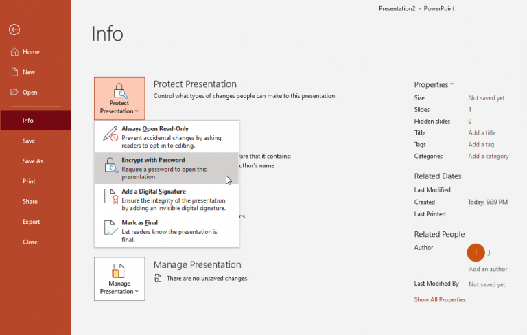 how do you protect your powerpoint presentation with password