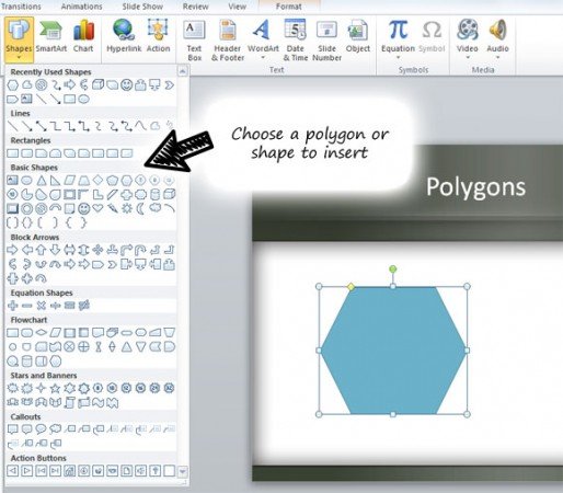 Polygon shape created with Microsoft PowerPoint