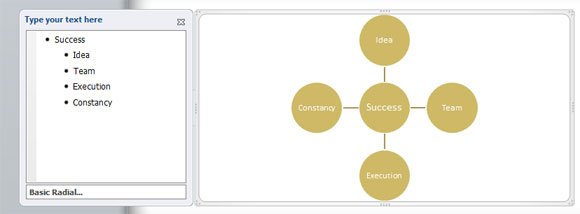 Four radial square PowerPoint Diagram Template