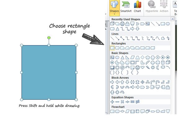 How to create squares in PowerPoint