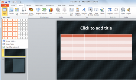 How to create a table in PowerPoint