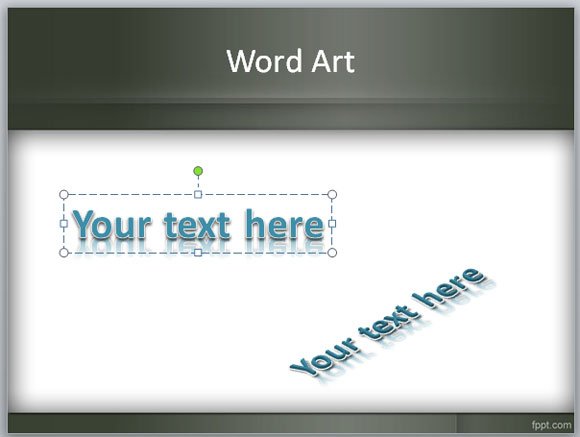 What is WordArt feature in PowerPoint?