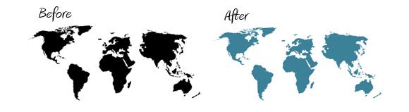 color change powerpoint world map color
