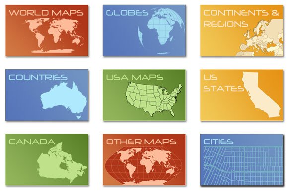 Free download digital vector maps for PowerPoint presentations