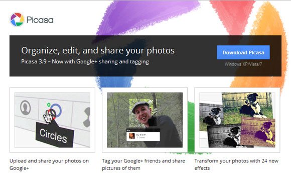 free download picasa photo editor for windows xp