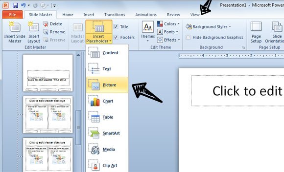 Microsoft word image placeholder option