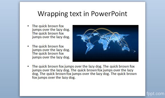 key function for wrap text powerpoint mac