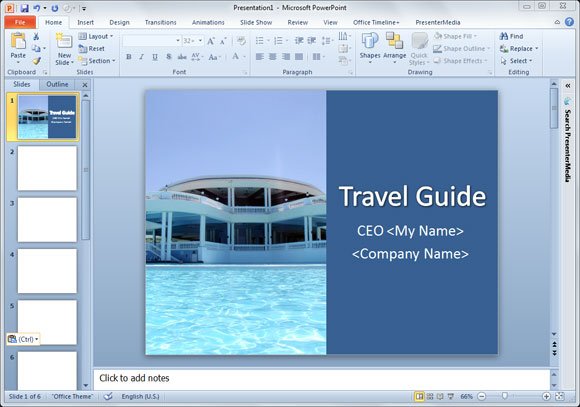 Anohter example of presentation title, featuring a cover image of a 5 star hotel in Jamaica