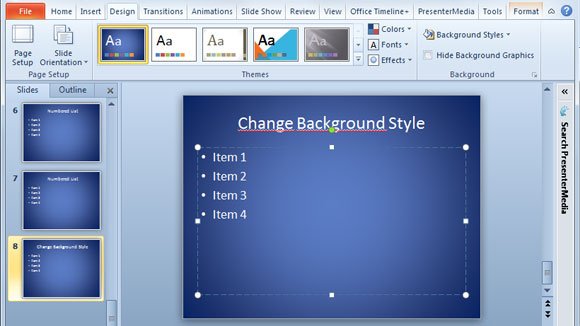 How To Apply a Background Style in PowerPoint