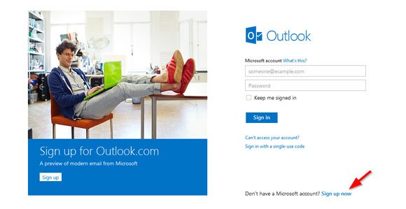 How to create a new @outlook.com email address