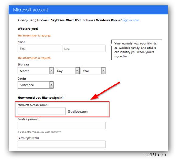 Create outlook account