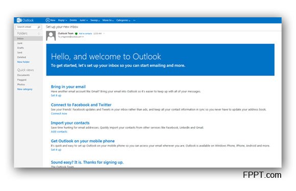 how to create new outlook email account