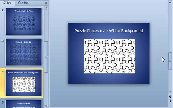 Puzzle template - Creating a Puzzle Presentation from a Puzzle template PNG file