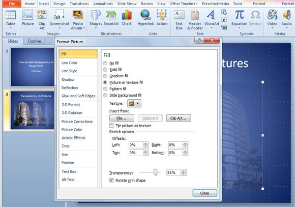 How to Add Transparency to a Picture in PowerPoint 2010