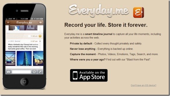 Everyday.me - Record your life. Store it forever