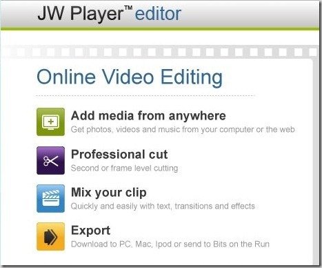 JW Player editor - Online Video Editing