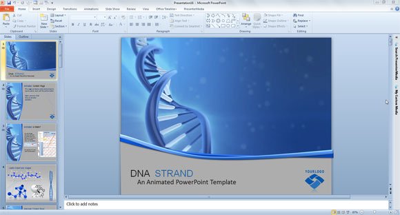 dna helix PPT template