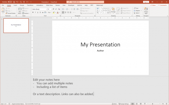 How to add notes to PowerPoint