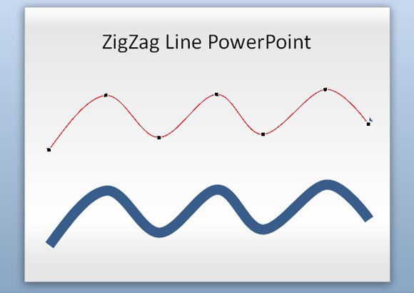 Example of Zig Zag shape and lines in PowerPoint presentations - zig zag arrow