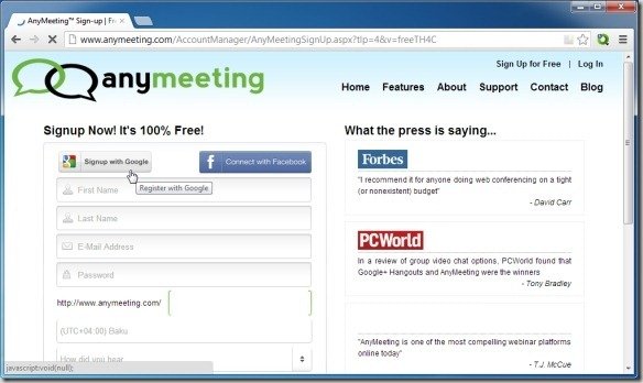 AnyMeeting™ Sign-up Free Meeting