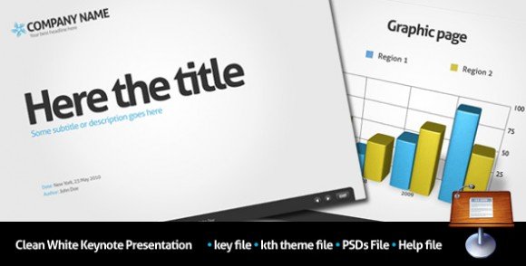 Clean White Keynote PowerPoint template