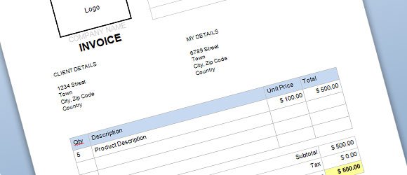 Free Commercial Invoice Template For Word