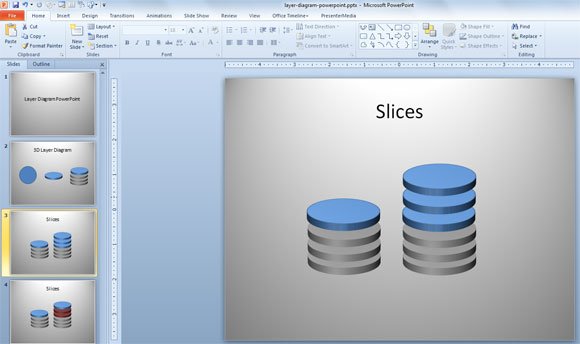 Example of Layered Diagram with Slices in PowerPoint