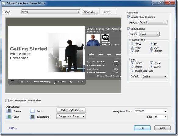 Adobe Presenter - Theme Editor